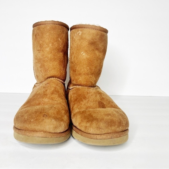UGG Classic Short Chestnut Sherpa Suede Boots Winter Snow Size 5 Women’s - Picture 4 of 6